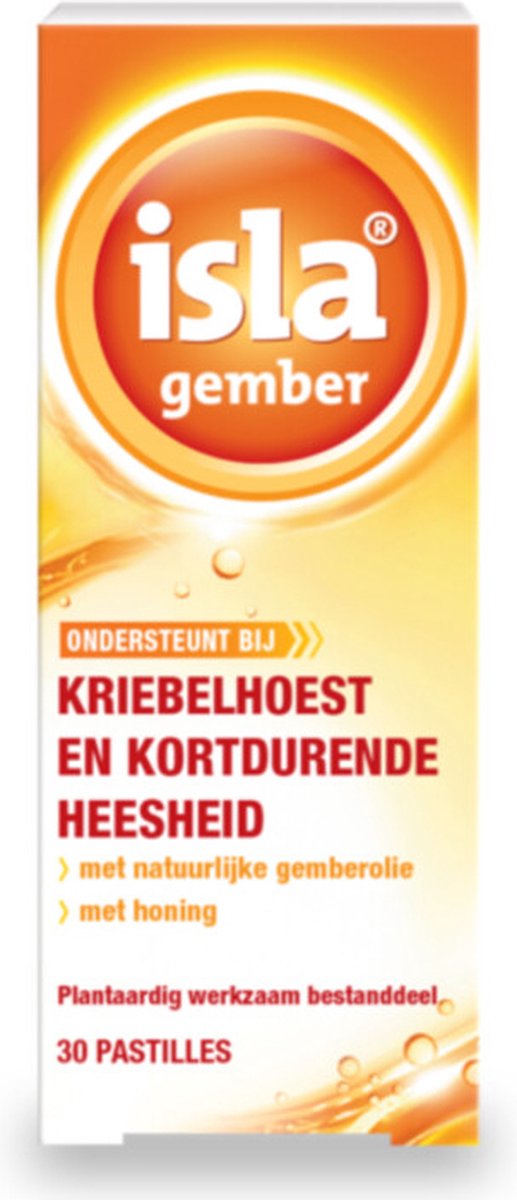 Goedkoopste Isla Gember - Onderstuent bij Kriebelhoest en Kortdurende Heesheid - 30 Pastilles