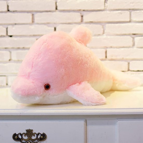 pluche knuffel, Liggende pluche dolfijn van 34 CM. Pluche Knuffel