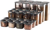 Boîtes de conservation avec couvercle, hermétiques, lot de 24 boîtes de conservation, sans BPA, pour conserver le muesli, la farine et le sucre, boîte de conservation pratique pour tous les aliments