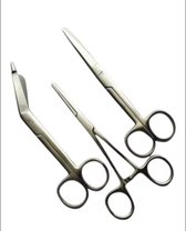 Belux Surgical Instruments /Verpleegkunde set -Set van 3 -Kocher - verpleegkundige schaar -verbandschaar- RVS (herbruikbaar )