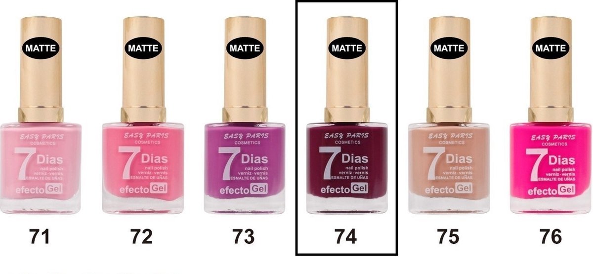 Goedkoopste Easy Paris - Nagellak - Mat Warm Paars - 1 flesje met 13 ml inhoud - Nummer 074