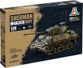 1:56 Italeri 25772 M4A3E8 Sherman Fury Tank WWII Plastic Modelbouwpakket