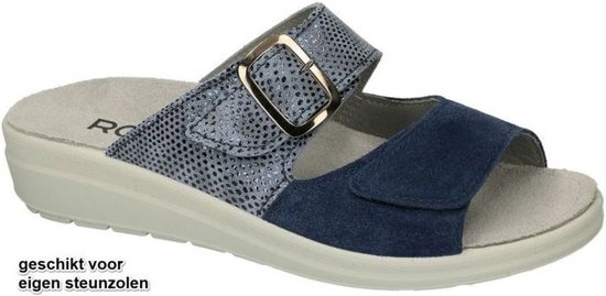Rohde -Dames - blauw donker - slippers & muiltjes - maat 38