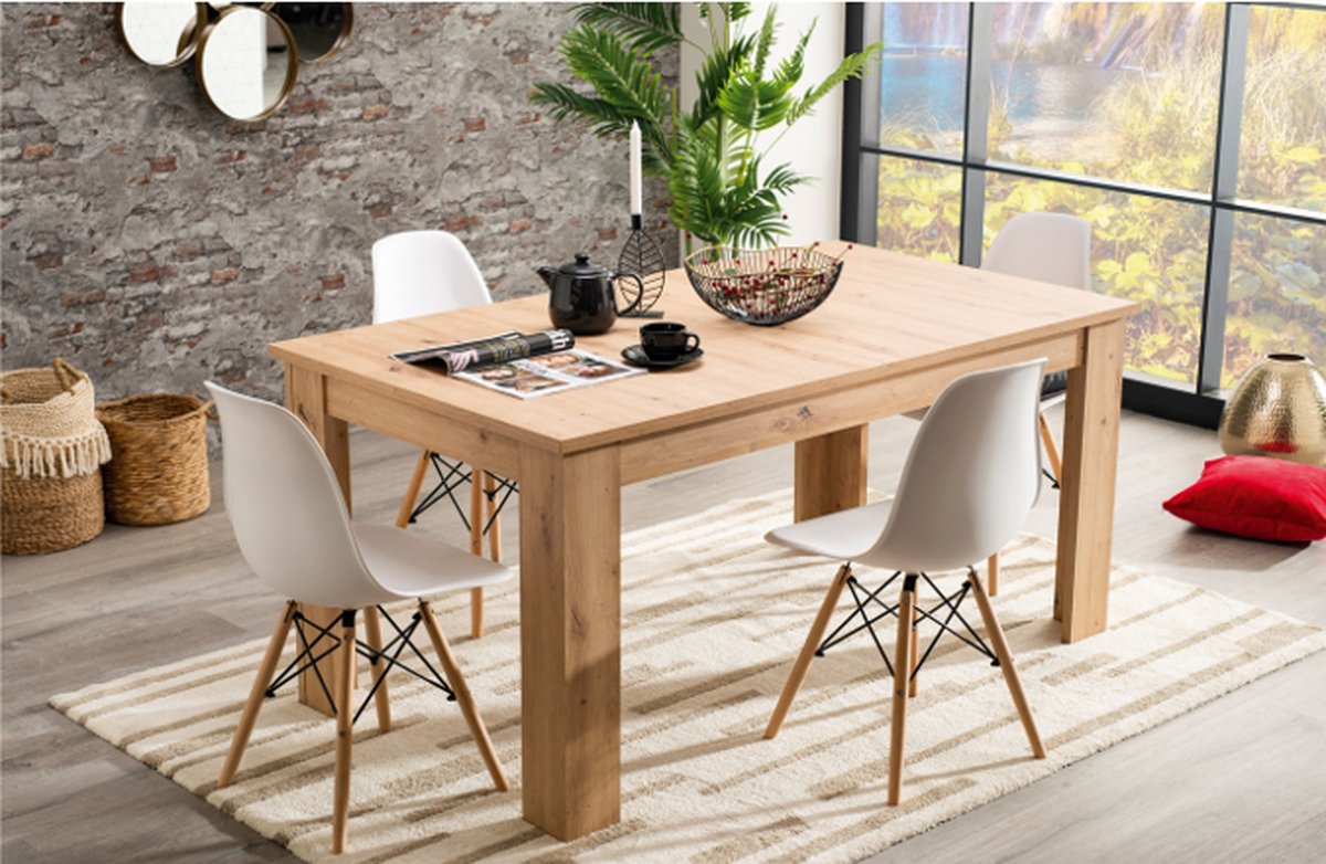 eettafel norway- eikenhout- rechthoek- uitschuifbare eettafel- max 6 personen