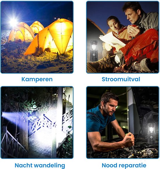 YONO LED Lantaarn Oplaadbaar - Camping Lamp - Kampeerlamp - Tentlamp - Windlicht - 2 Stuks van YONO — afbeelding 5