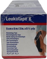 Voordeelverpakking 3 X Leukotape Elastisch Kleefverband Zwart 5cm x 5m, 1st