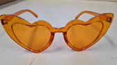 CHPN - Zonnebril - Hartjesbril - Oranje bril - Hartshaped sunglasses - Hartjes zonnebril - Festivalbril - Partybril - Feestbril - Hippe bril