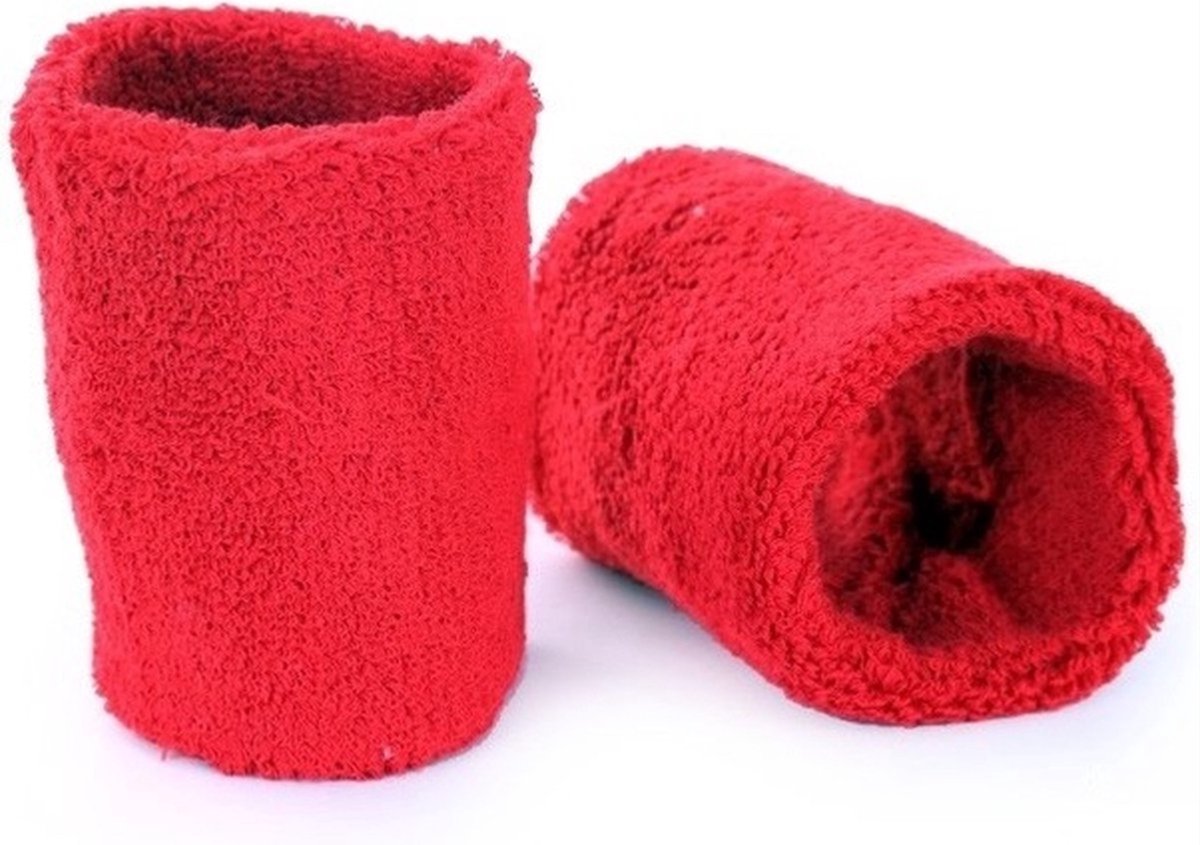 CHPN - Zweetbandjes - Polsbandjes - Polsband - Polsband - Zweetband - Sportband - Sportaccessoire - Zweten - Zweetafvoer - Rood - 1 paar
