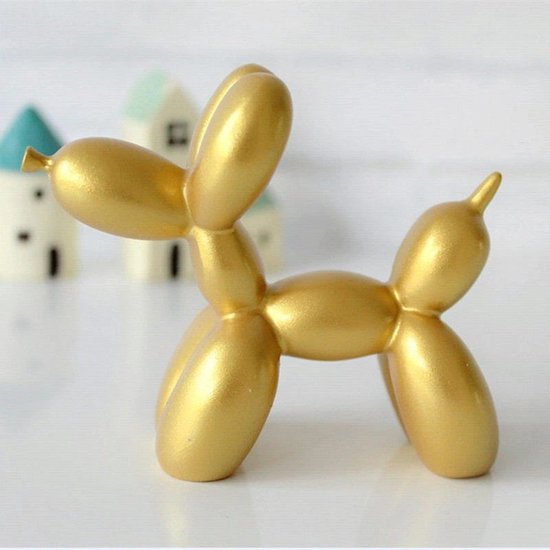 DWIH - Standbeeld Ballon Hond - Jeff Koons kleine replica - Goud - Decoratie - 9 cm