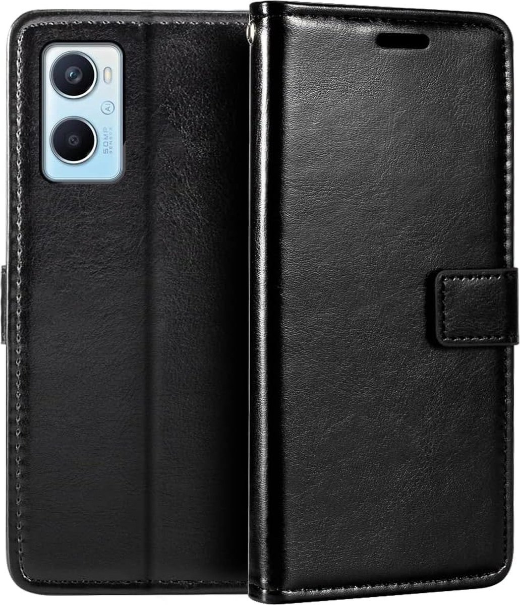Portemonnee Book Case Hoesje Geschikt voor: Oppo A96 - zwart