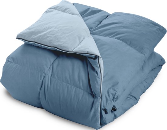 HappyBed Serena blue | 240x220 - Wasbaar dekbed zonder overtrek - Bedrukt dekbed zonder hoes - Gekleurd 2-in-1 dekbed - Dekbed met print - Hoesloos dekbed