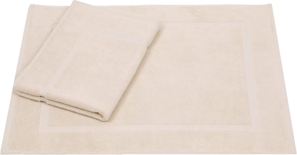 Set van 2 badmatten badmat badmat douchemat badstof premium maat 50 x 70 cm 100% katoen kwaliteit 650 g/m² kleur zand