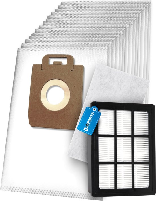 Foto: 20x dparts stofzuigerzakken en 1 hepa filter geschikt voor nilfisk select en power series met motorfilter stofzuiger type classic special superior eco performance comfort allergy p10 p20 p40 starter kit 128389187 1471250500