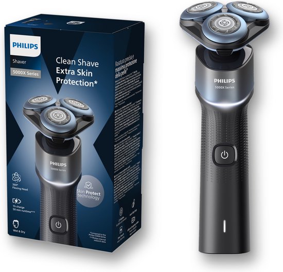 Foto: Philips shaver series 5000x x5006 00 scheerapparaat voor mannen blauw