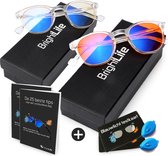 BrightLife Blauw licht filter bril - Bundelpack Focus® en Relax Transparant® - Computerbril - Beeldschermbril - Blue light glasses - voor overdag en 's avonds - Meest Complete Pakket voor hogere Productiviteit en betere Nachtrust