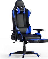 Game Hero Gaming Chair MW2 - Chaise de bureau - Accoudoirs réglables - Chaise avec oreiller - Blauw