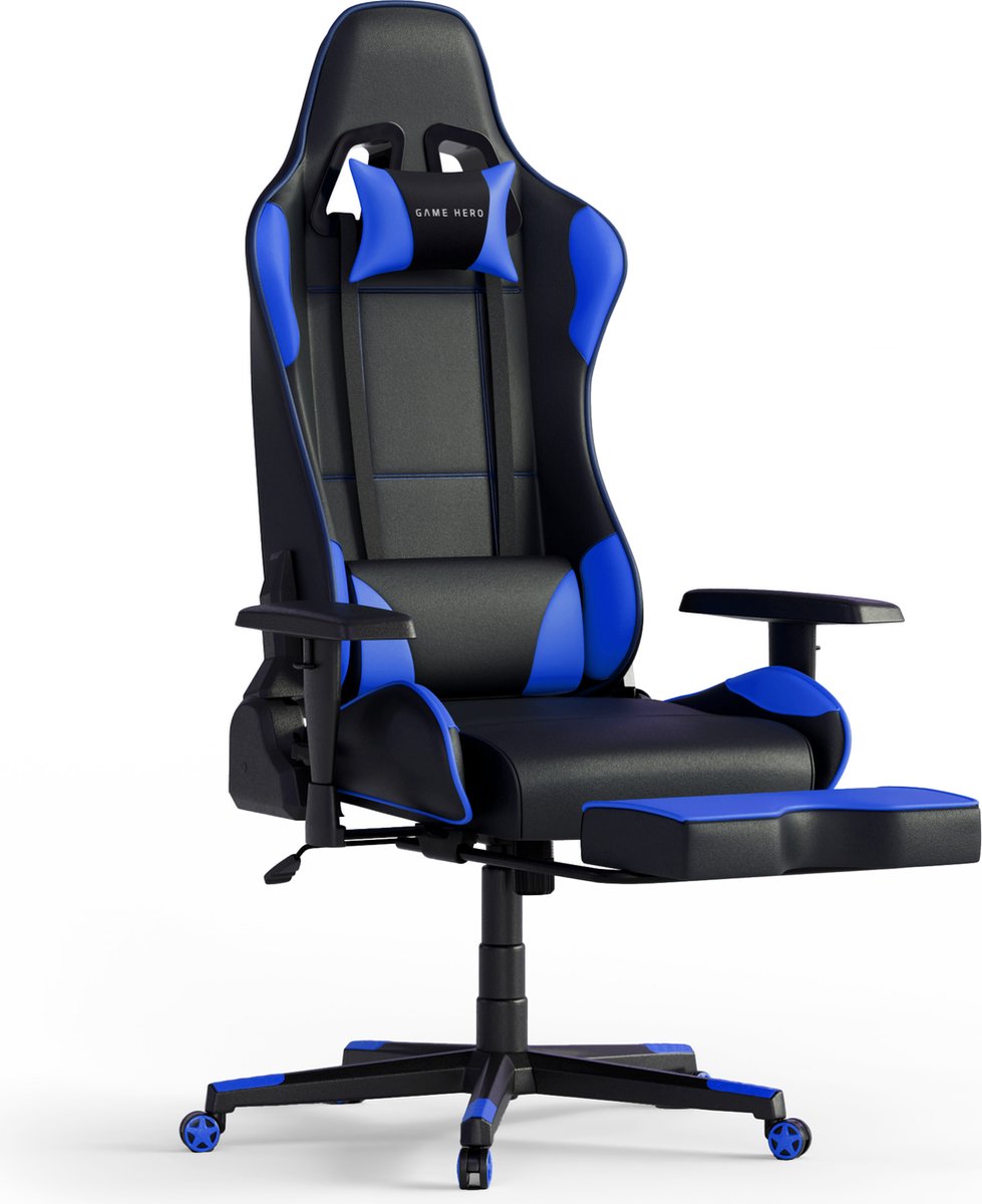 GAME Winner X1 Gaming Stoel met Voetsteun - Blauw
