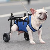 HONDEN ROLSTOEL, loop hulpmiddel voor invalide hond, met harnass voor volledige lichaamsondersteuning, kleur blauw, rolstoel maat S
