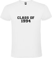 Wit T-Shirt met “Class of 1994 “ Afbeelding Zwart Size L