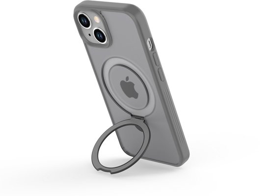Musthavz Magloop Hoesje Geschikt voor iPhone 15 Hoesje Siliconen - Musthavz Backcover met Magloop MagSafe - Grijs/Grey