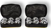 Set de 2 jeux complets de Jeu de boules pour Adultes – Balles en métal – Comprend des Sacs de transport, un cric et une épingle à mesurer – Idée cadeau Perfect pour les Jouets de plein air
