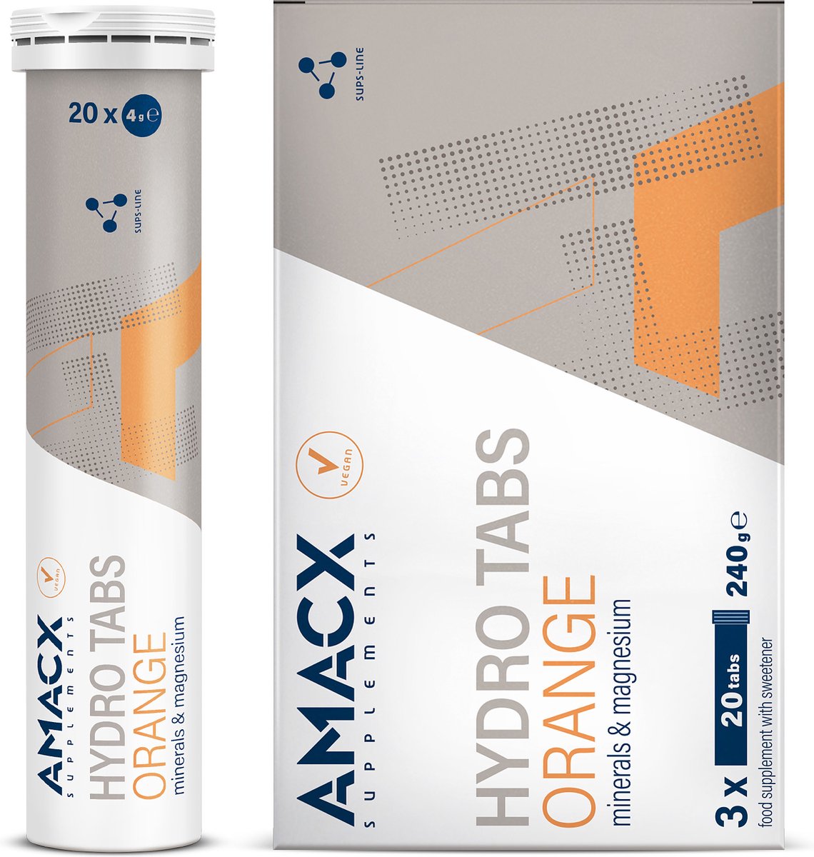 Goedkoopste Amacx Hydro Tabs - Electrolytes - Elektrolyten - Elektrolyten Poeder - Orange - 3 pack - 60 tabs