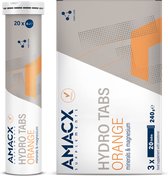 Amacx Hydro Tabs Orange - Electrolytes - Comprimés Hydratants Effervescents - 3 pack - 60 tabs