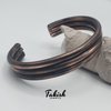 Handgemaakte Koperen Armband - Takish Jewelry | Verstelbare Pasvorm, Patina met Doorleefde Charme | Tijdloze Schoonheid, Uniek Drielaags Effect | Ideaal voor Sieradenliefhebbers, Unisex Ontwerp"