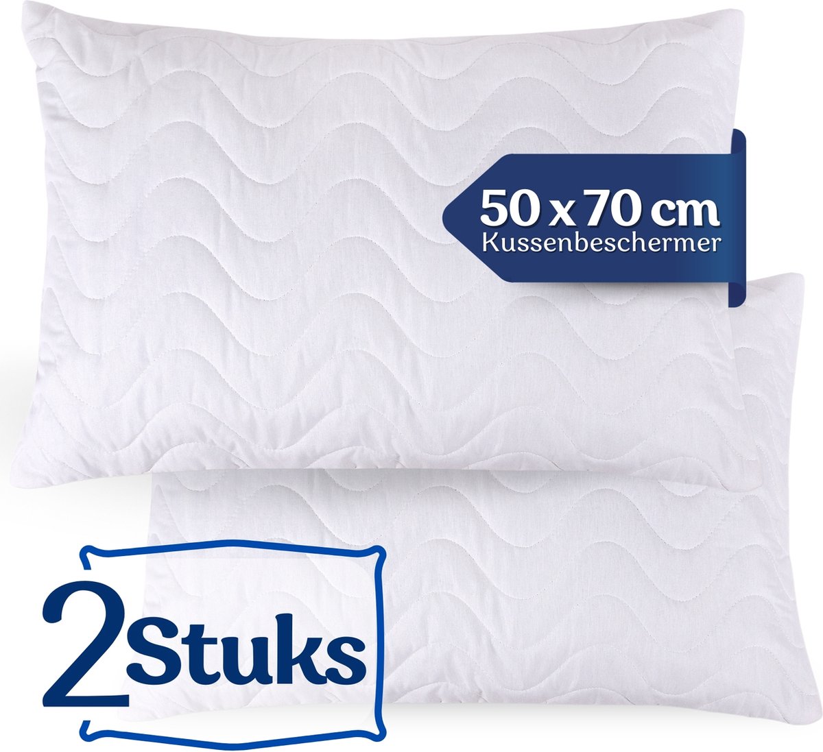 Tavas Kussenbeschermers 50 x 70 cm Set van 2 Kussenbeschermer Waterdicht Gewatteerd Kussen Beschermer Molton Kussenslopen