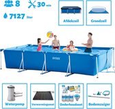 Intex Opzetzwembad - Rechthoekig - 450 x 220 x 84 cm - Blauw - Sterk materiaal - Inclusief Accessoires