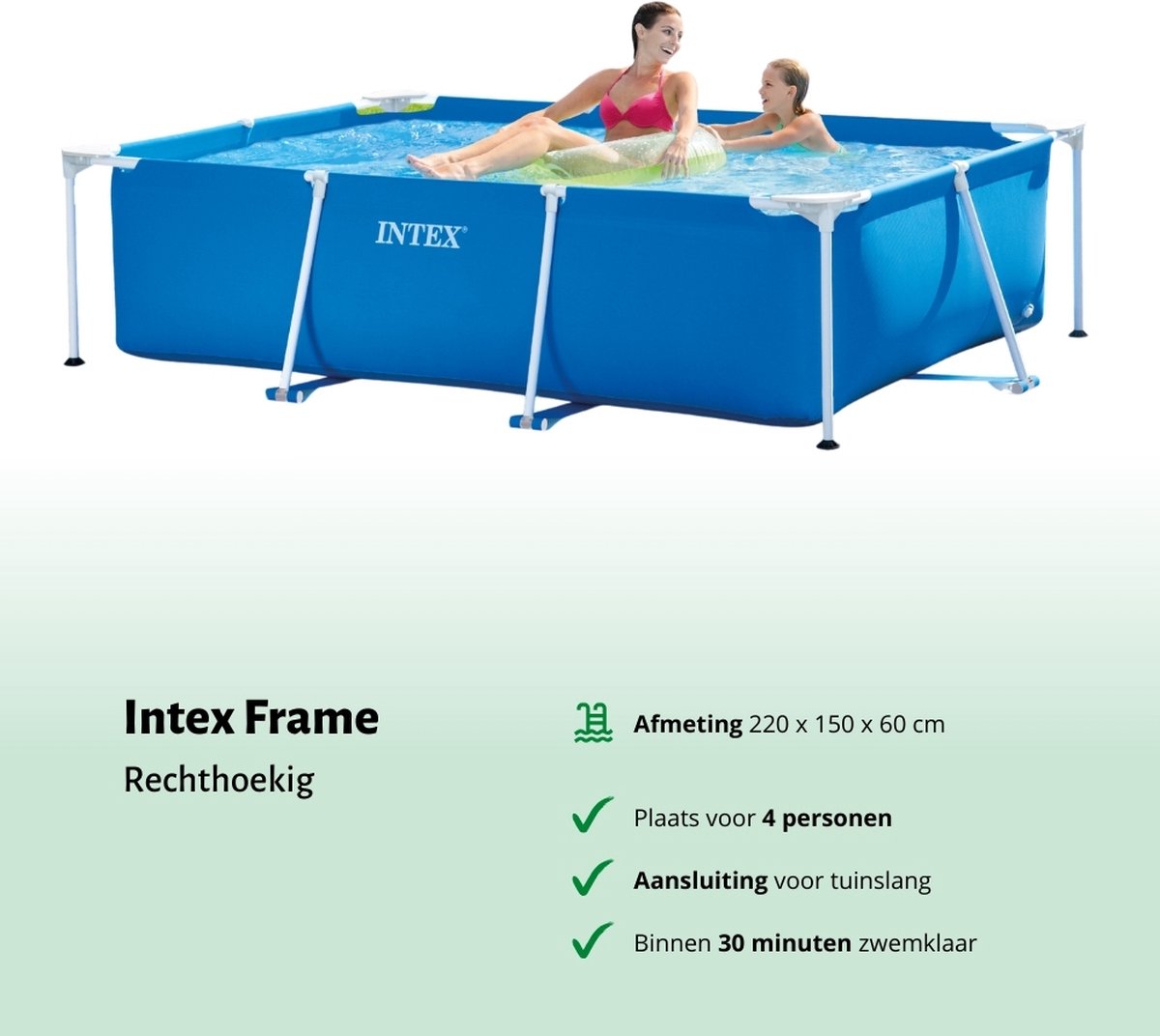 Intex Frame Pool Zwembad Super Deal - 220 x 150 x 60 cm - Blauw – foto 2