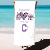 Strandlaken-badhanddoek met naam kind-heeft haar c-meisjes-cadeau afzwemmen-handdoek voor kinderen met eigen naam