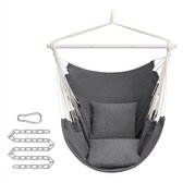 Chaise suspendue, balançoire suspendue, chaise suspendue avec 2 coussins, chaîne en métal, capacité de charge jusqu'à 150 kg, intérieur et extérieur, salon, chambre à coucher, gris ardoise