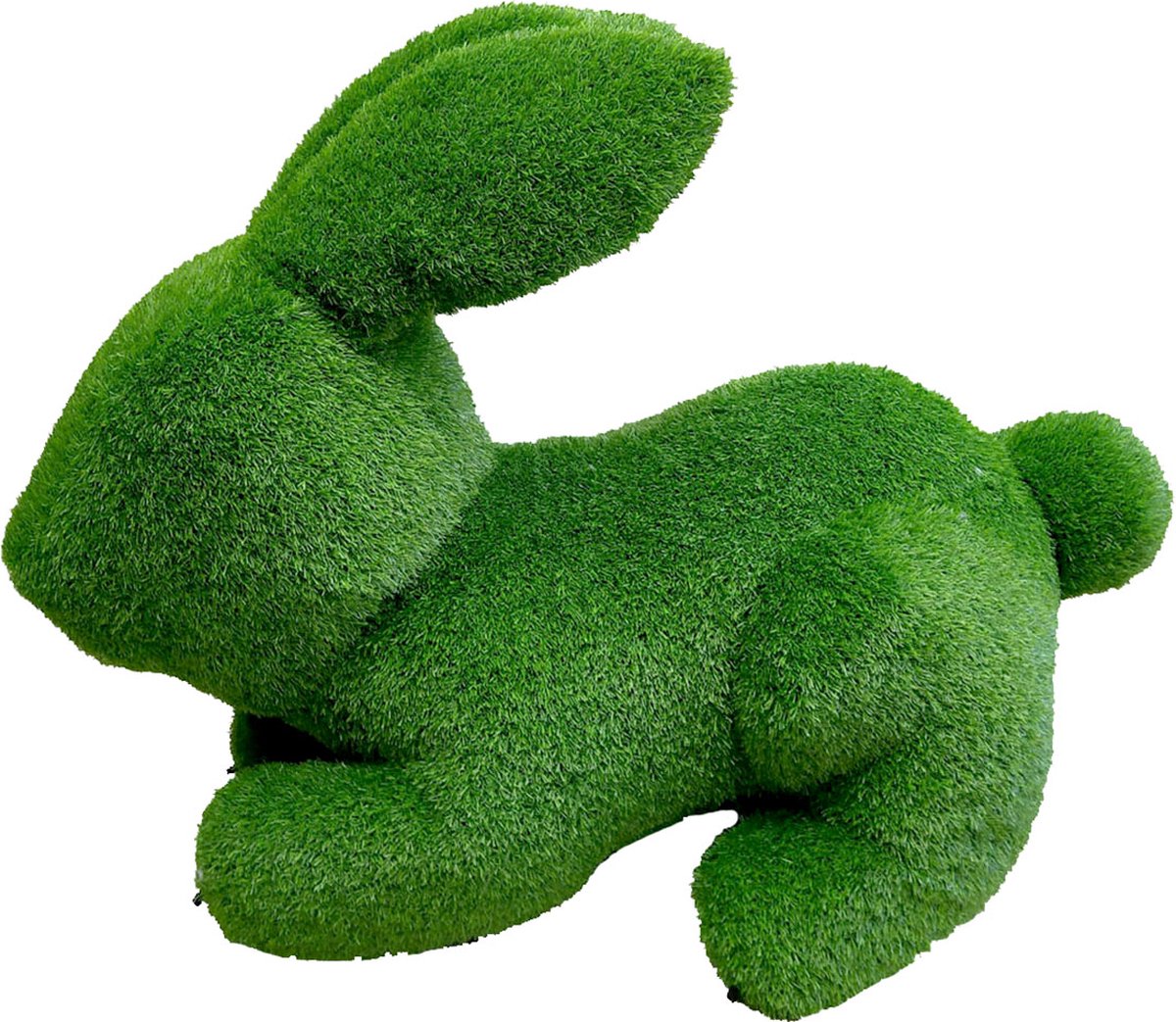 Grasdier- Liggend konijn 100 cm-grasfiguur-tuinknuffel-grasdieren-kunstgras-grasfiguur tuindecoratie-