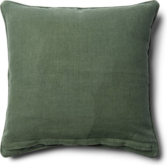 Riviera Maison Kussenhoes 50x50 Groen linnen effen kleur - Verona sierkussen vierkant