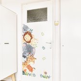 Grote muur- of deur stickerset Lovely Wood Animals - muursticker - dieren - wood - decoratie - kinderkamer - babyshower