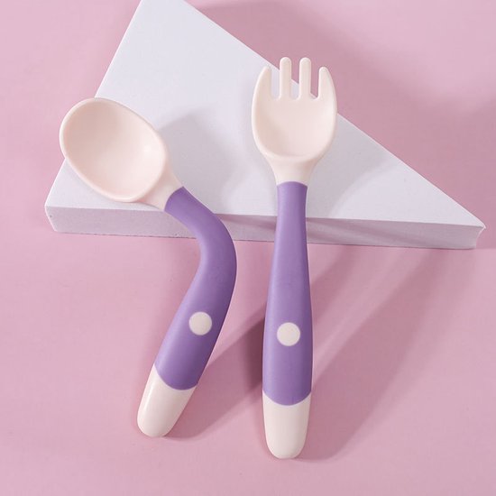 Hypify® - Buigbare Vork & Lepel - Siliconen - Buigbaar - Veilig voor kinderen - Veilig materiaal - Groen - Speels eten! van Hypify — afbeelding 5