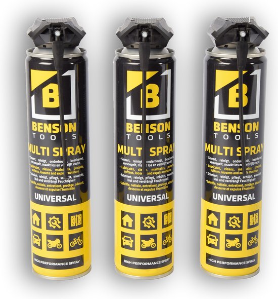 Multi Spray - 8-in-1 Reiniging en Smeermiddel (3x300 ml) - Multifunctioneel voor Diverse Toepassingen!