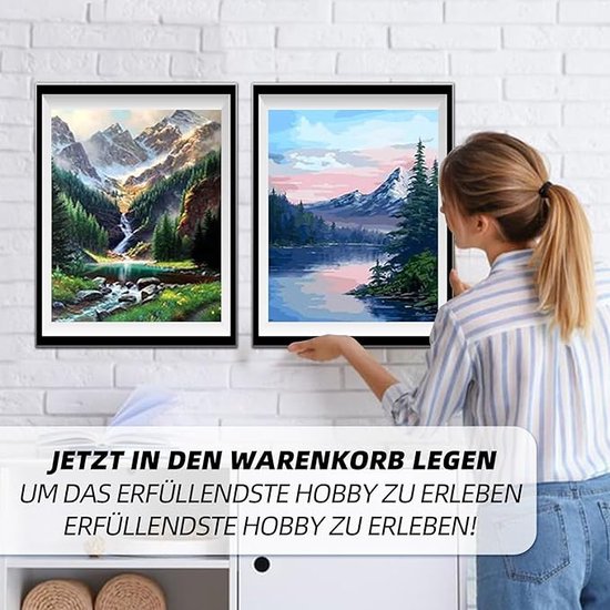 yosiio Schilderen op nummer voor volwassenen, 6 stuks schilderen op nummers, doe-het-zelf handgeschilderd, olieverfschilderijset voor beginners, woondecoratie, cadeau