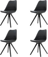 Essence Legno stoel zwart - Zwart onderstel - Set van 4