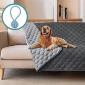 Canapé couverture pour chien NasGoods Premium - Incl. Jouet animal - Design confortable - Protection canapé chien - Tapis chien canapé - Imperméable & Antidérapant - 210x130 cm - Grijs