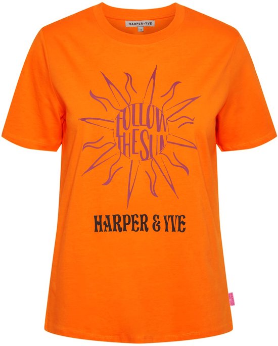 Harper & Yve Followthesun-ss T-shirts & T-shirts Femme - Chemise - Oranje - Taille S