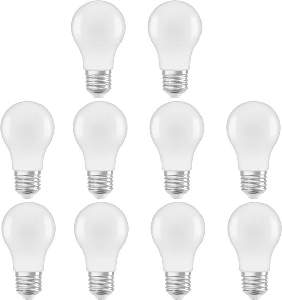 10 pièces Ledvance lampe LED E27 4,9W 470lm 2700K Mat Non Dimmable A55
