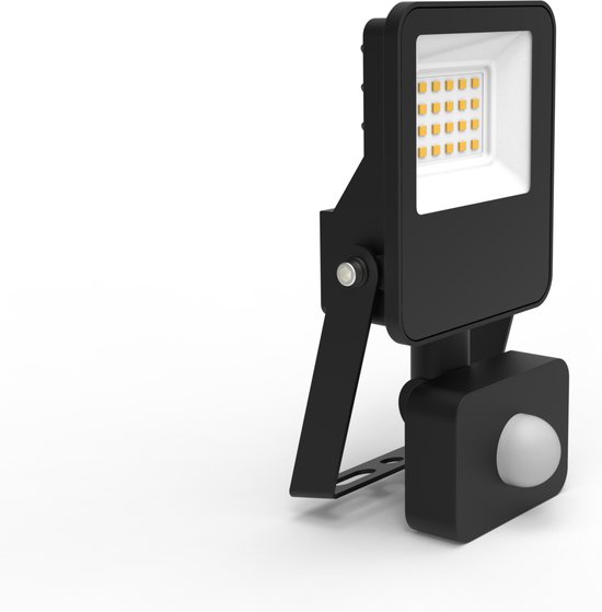 Solar - Schijnwerper 10W 1080lm 3000K IP65 - Sensor - Zwart