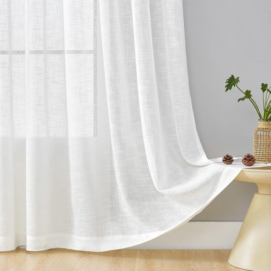 Curtainworks Soho Transparant voilegordijn, 150 x 335 cm, winterwit