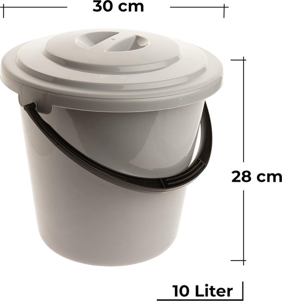 Huishoudemmer kunststof 10 Liter, eco kleuren | Meppel