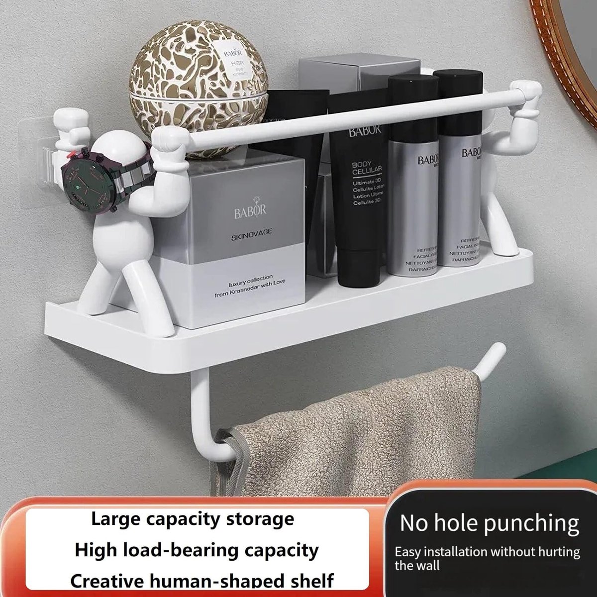 upsimples Set van 4 zwevende acryl wandplanken voor badkameropslag, parfum, make-up, huidverzorging, boekenkast voor slaapkamer, kinderkamer