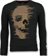 Skull Glitter - Leuke Sweater Mannen - 6343Z - Zwart