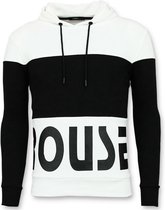 Hoodie Heren Slim Fit - Striped Sweater Black and White - Zwart