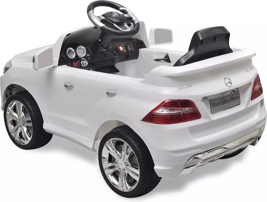 speelgoed kennisgeving samenvoegen Elektrische Auto 6V Wit Mercedes ML350 + Mini Raceauto - Elektrische  Kinderauto Accu -... | bol.com